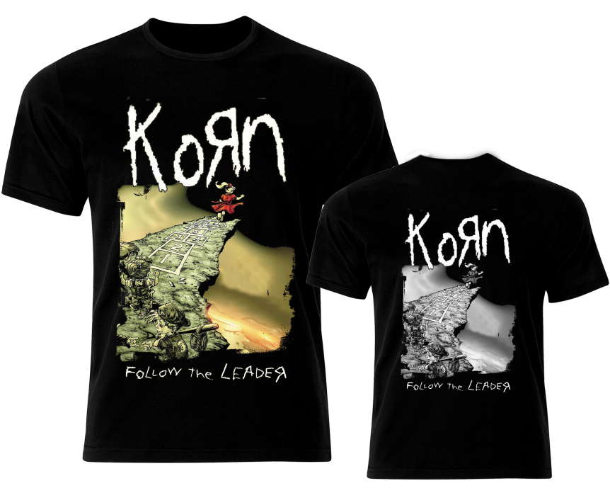 Черна тениска Korn – Follow the Leader
