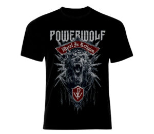 Черна метъл тениска Powerwolf с вълк