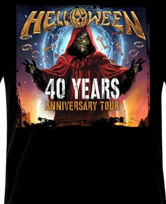 Тениска Helloween – 40 Years (турне) – щампата отблизо