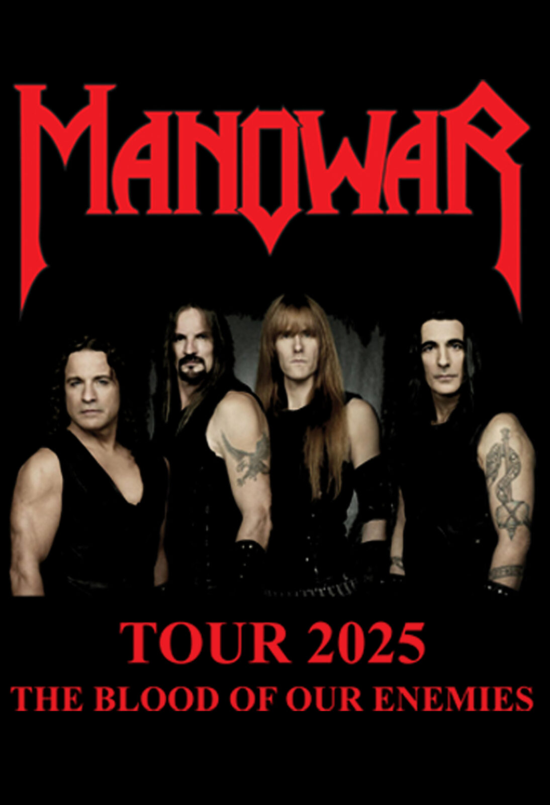Тениска Manowar – турне 2025 – щампата
